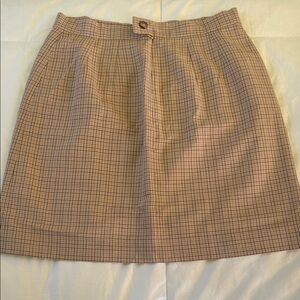 Vintage Gap Premium Lined Plaid Tan Women's Mini Skirt